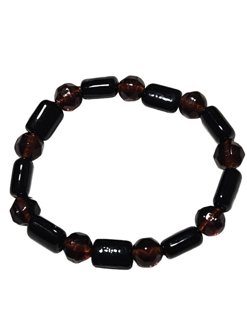 Boho Beaded Bracelet Brown Black Beads Stretch Natural Fashion Jewelry Unisex